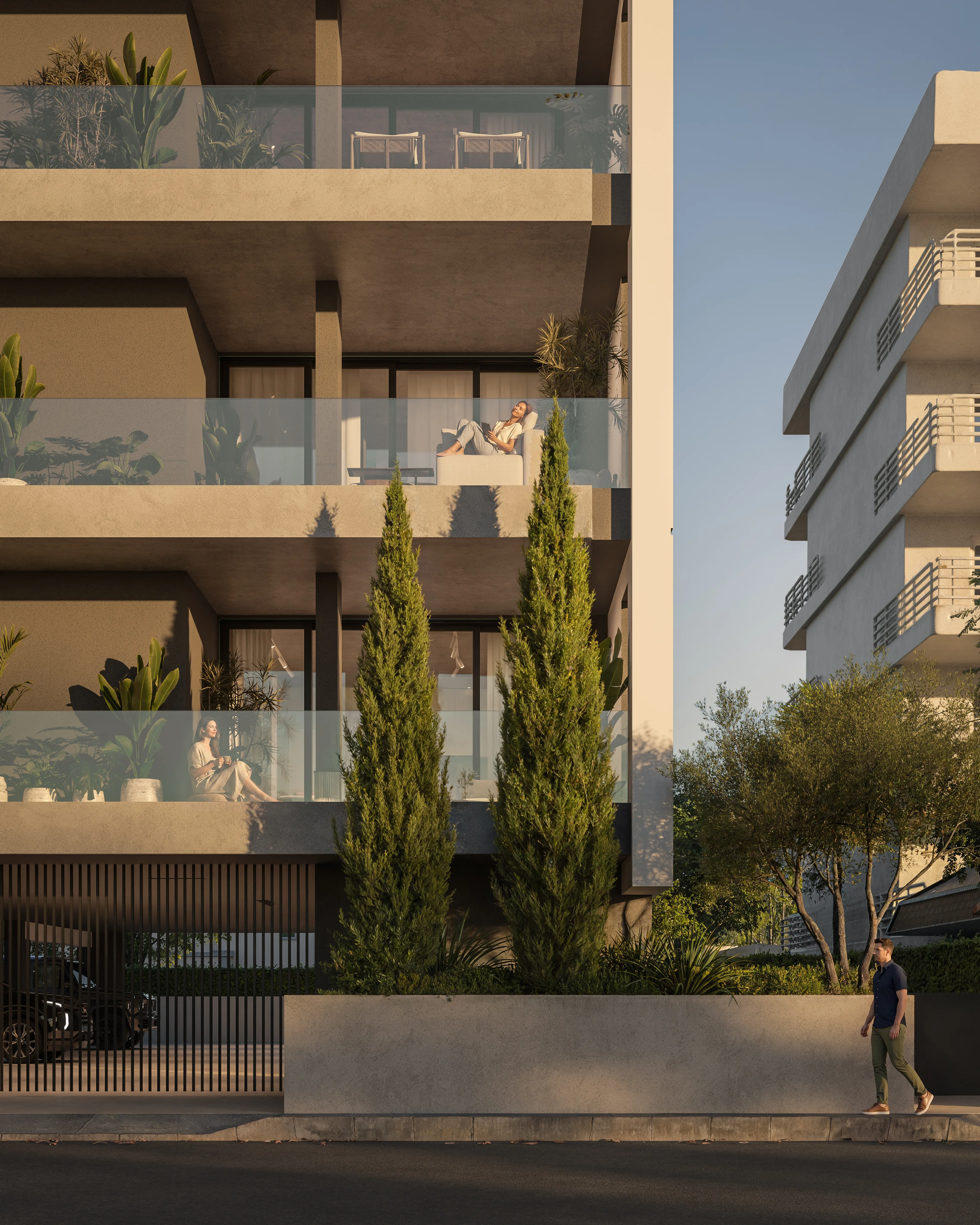 Building exterior with planted verandas, Katholiki, Limassol