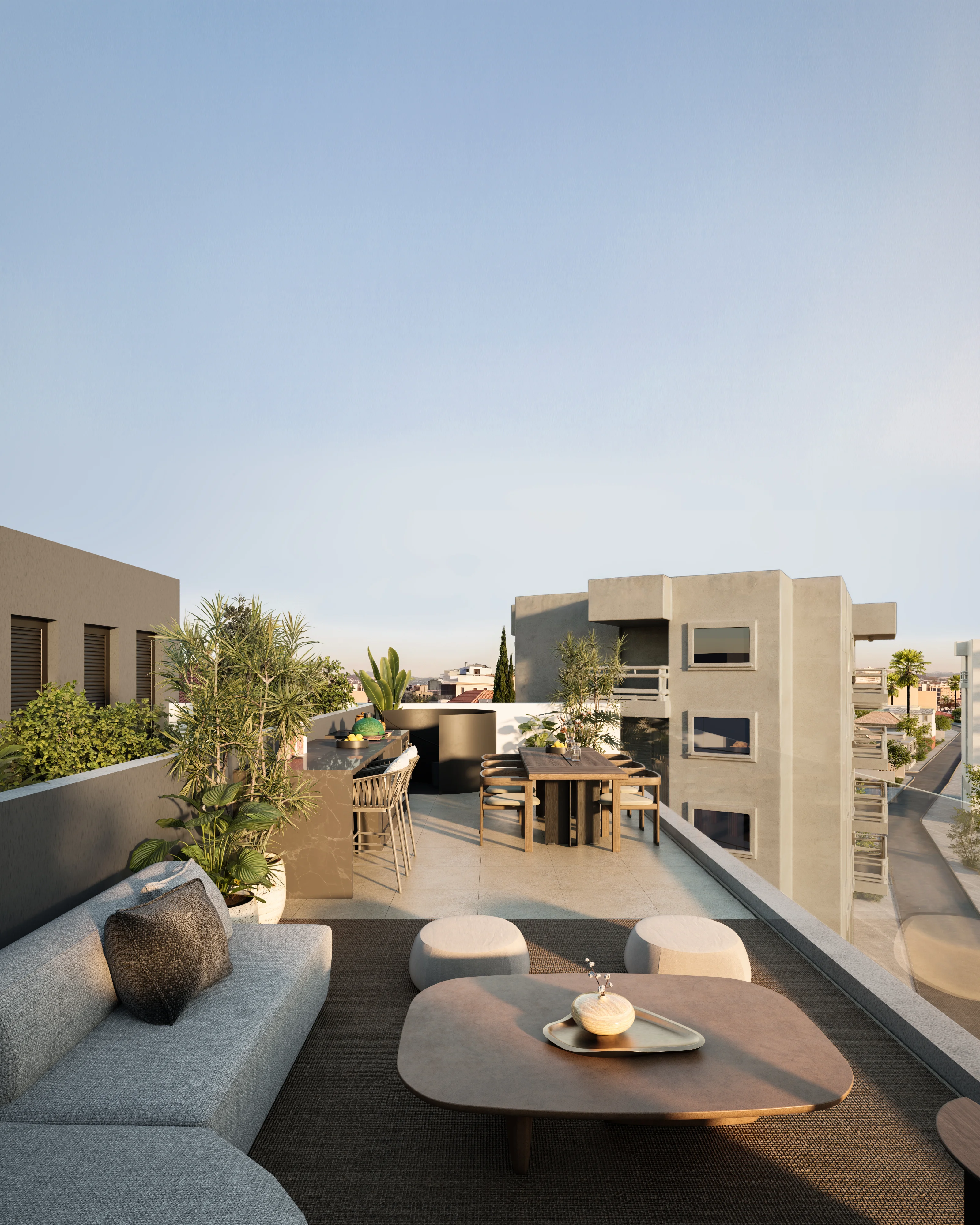 Rooftop view towards the Katholiki neighbourhood